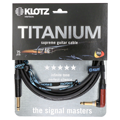 Klotz Titanium Supreme 3m Neutrik Altın Silent Açılı Uçlu Enstrüman Kablosu